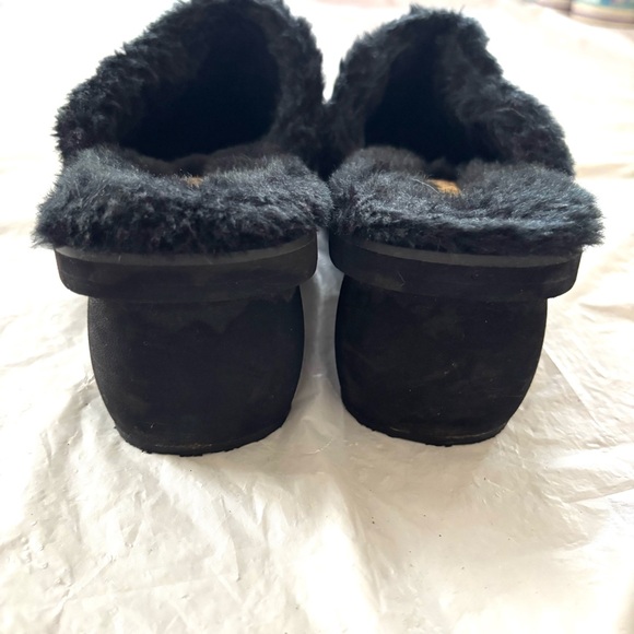 NWOT Skechers Black Suede Faux Fur Clogs VTG 90’s Rave Y2K chunky SZ 7.5 - Picture 6 of 12